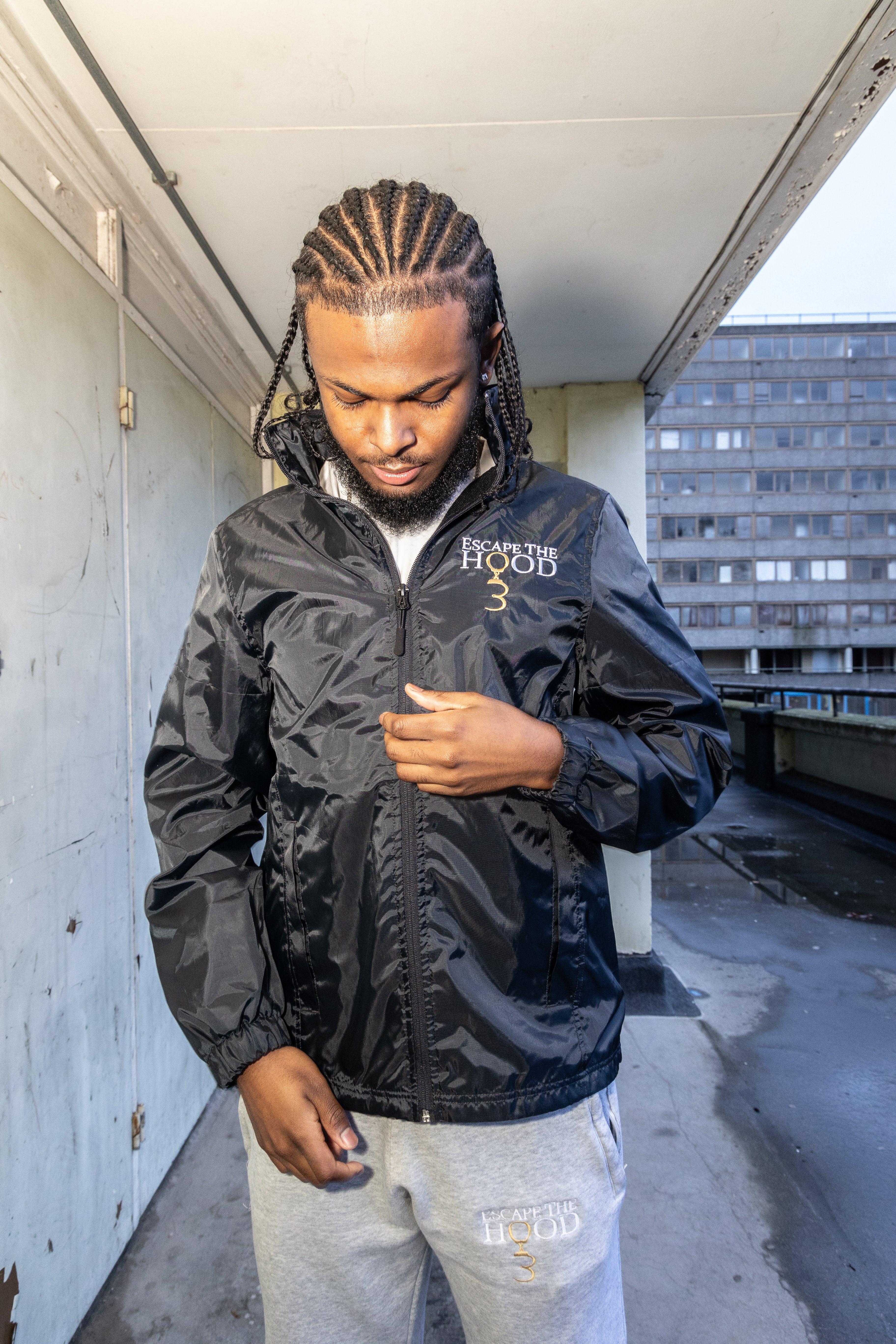 Black Urban Flight Windbreaker