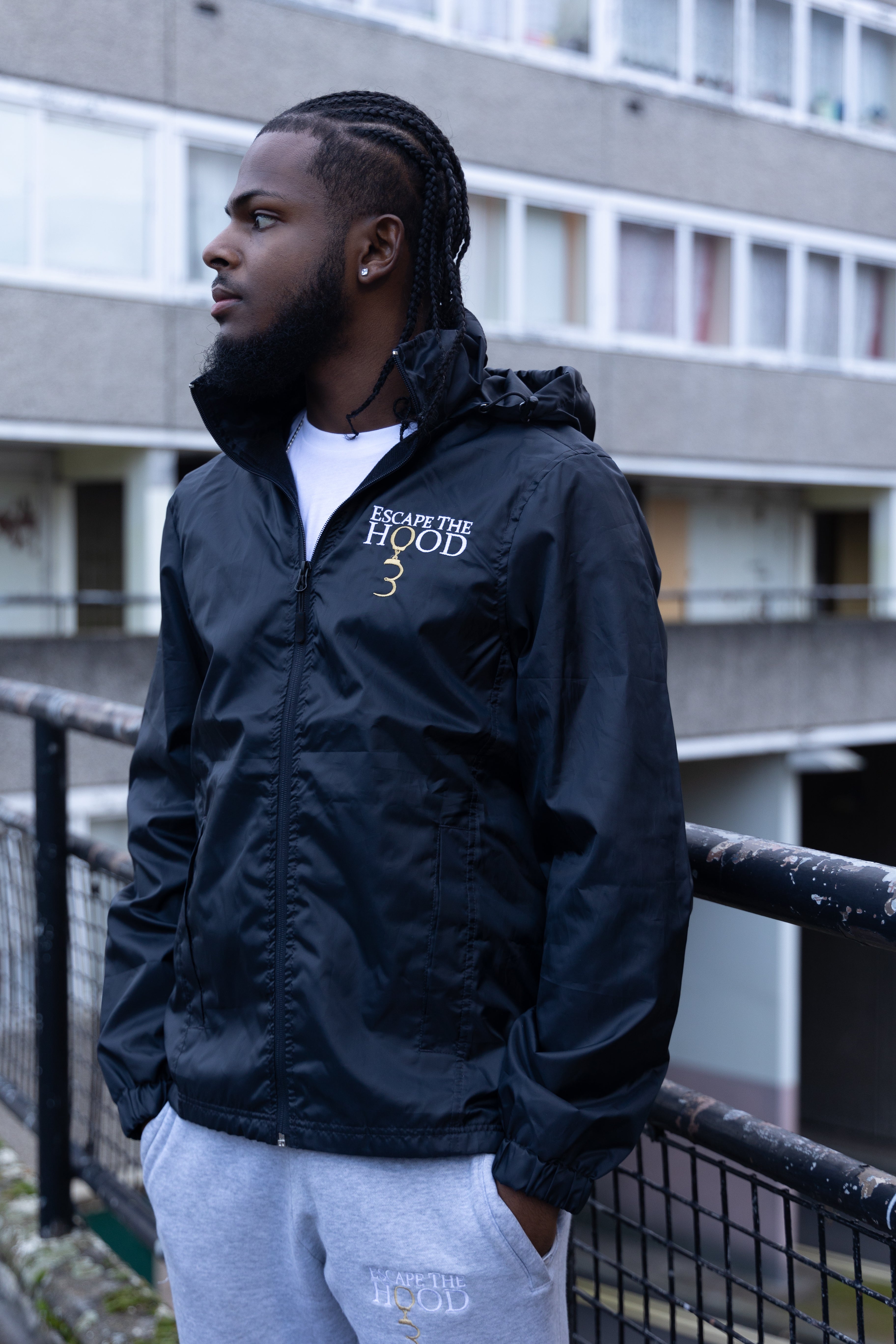 Black Urban Flight Windbreaker