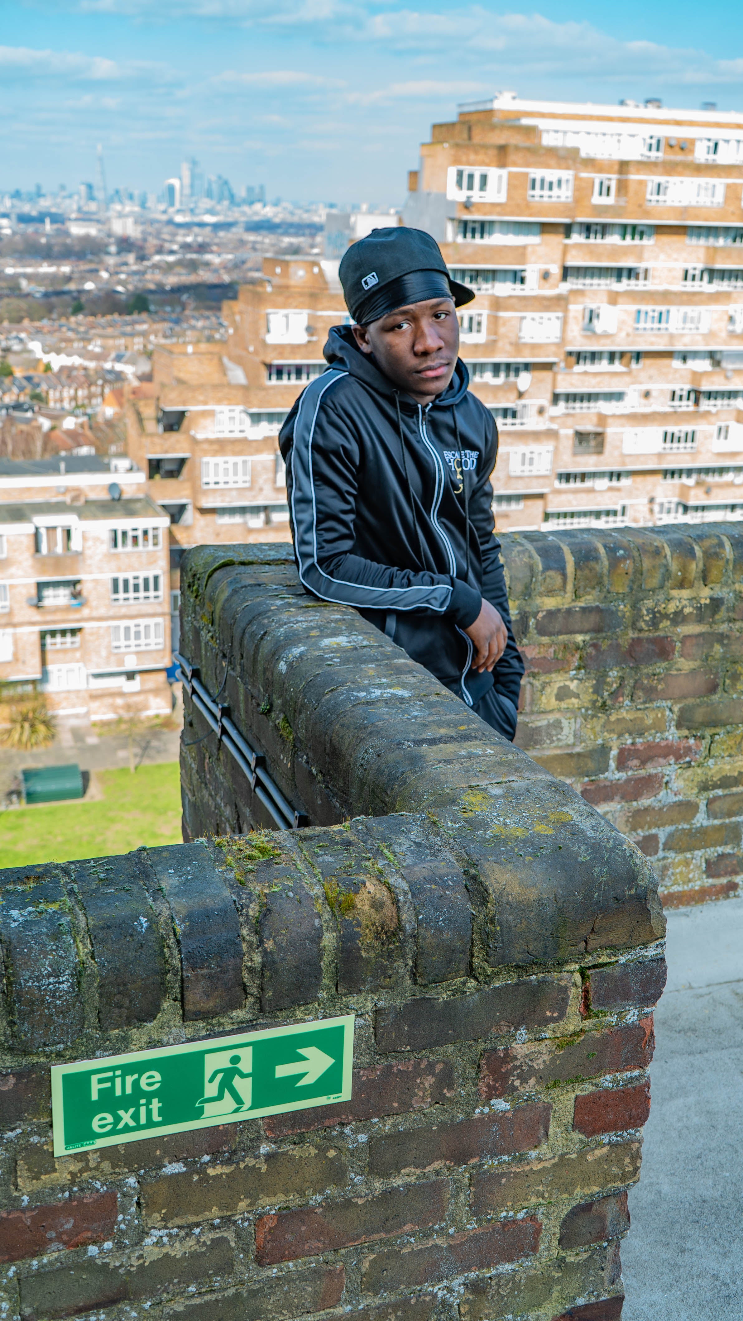 Black Panelled Tracksuit