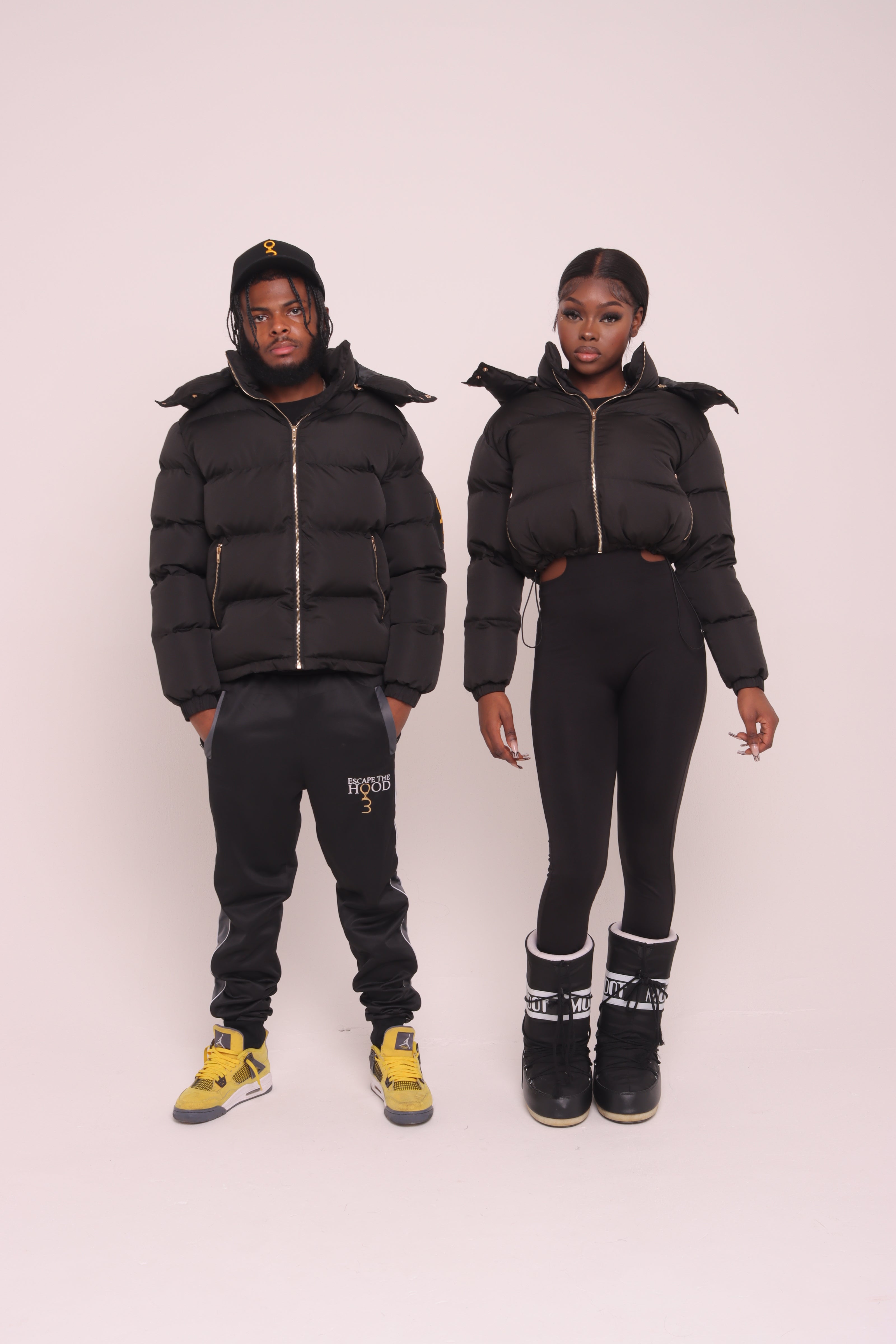 Black cropped puffer deals